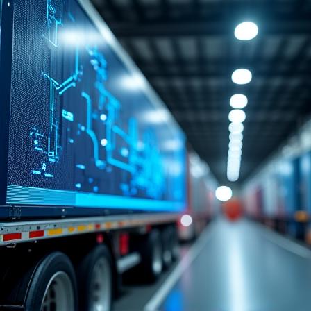 Logistics distribution map and truck