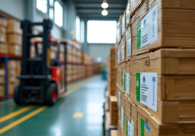 Organized warehouse space emphasizing logistics flow